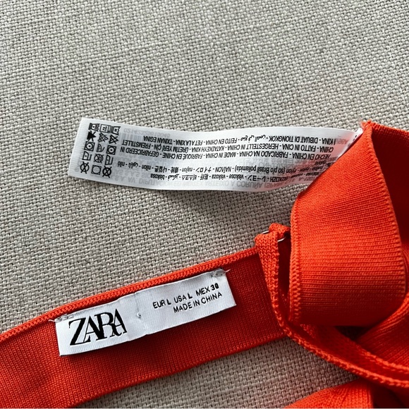 ZARA Orange Knit Triangle Bralette - Picture 8 of 8